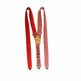 Noeud Papillon Et Bretelles - Rouge Fines Feuilles Blanches Shweshwe