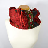 Red Cable Knit Snood Neck Warmer - Reversible