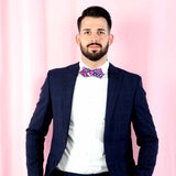 Noeud Papillon Pointe De Diamant Mauve À Pois - Bogolan