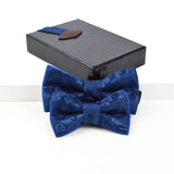 Father And Son Bow Ties - Navy Blue Chinese Brocade