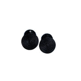 Clous d'oreilles sisal Mainty, blanc pois noir - grands