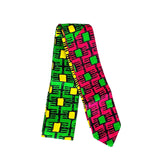 Tie Headband, Neckerchief - Yellow Green Pink African Print