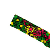 Tie Headband, Neckerchief - Yellow Green Pink African Print