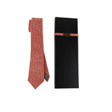 Tie - Red With Fine White Leaves