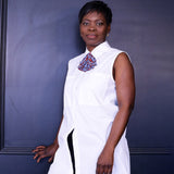 Women short tie - black and white
