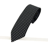 cravate noire pois blanc en tissu sud africain shweshwe