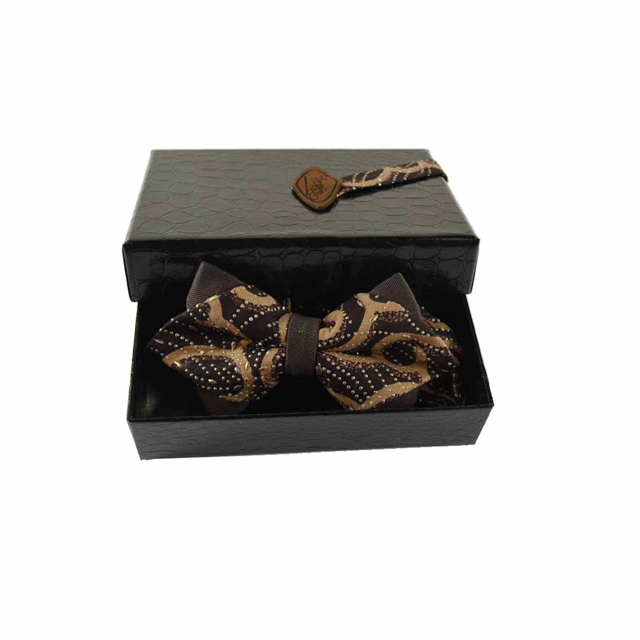 Noeud Papillon Pointe De Diamant - Brun Pagne Wax