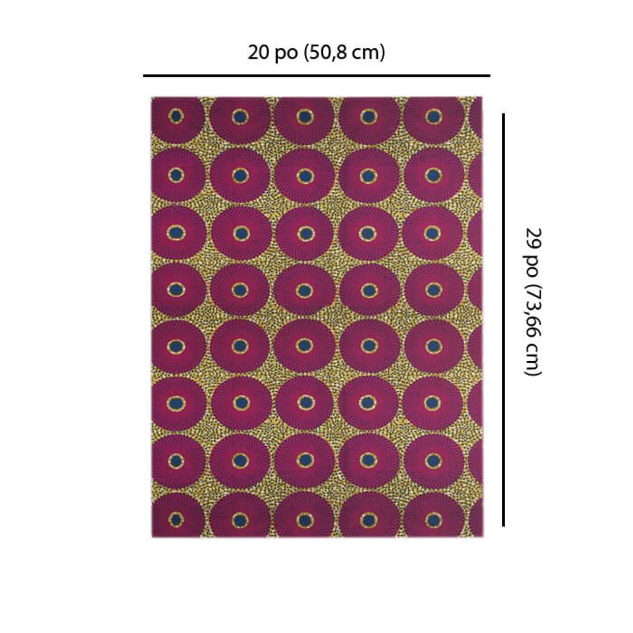 Papier d'Emballage Cadeau - Pagne Wax Rose Bleu