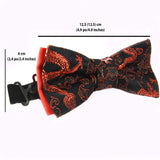 Black Bow Tie-Red Dragon Pattern