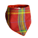 Bavoir Bandana - Rouge Et Jaune Madras