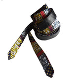 Reversible Wrap Belt, Obi Belt - Horseshoe African Print
