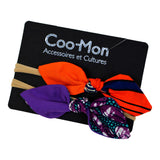 2 Knot Bow Headbands - Purple, And Orange