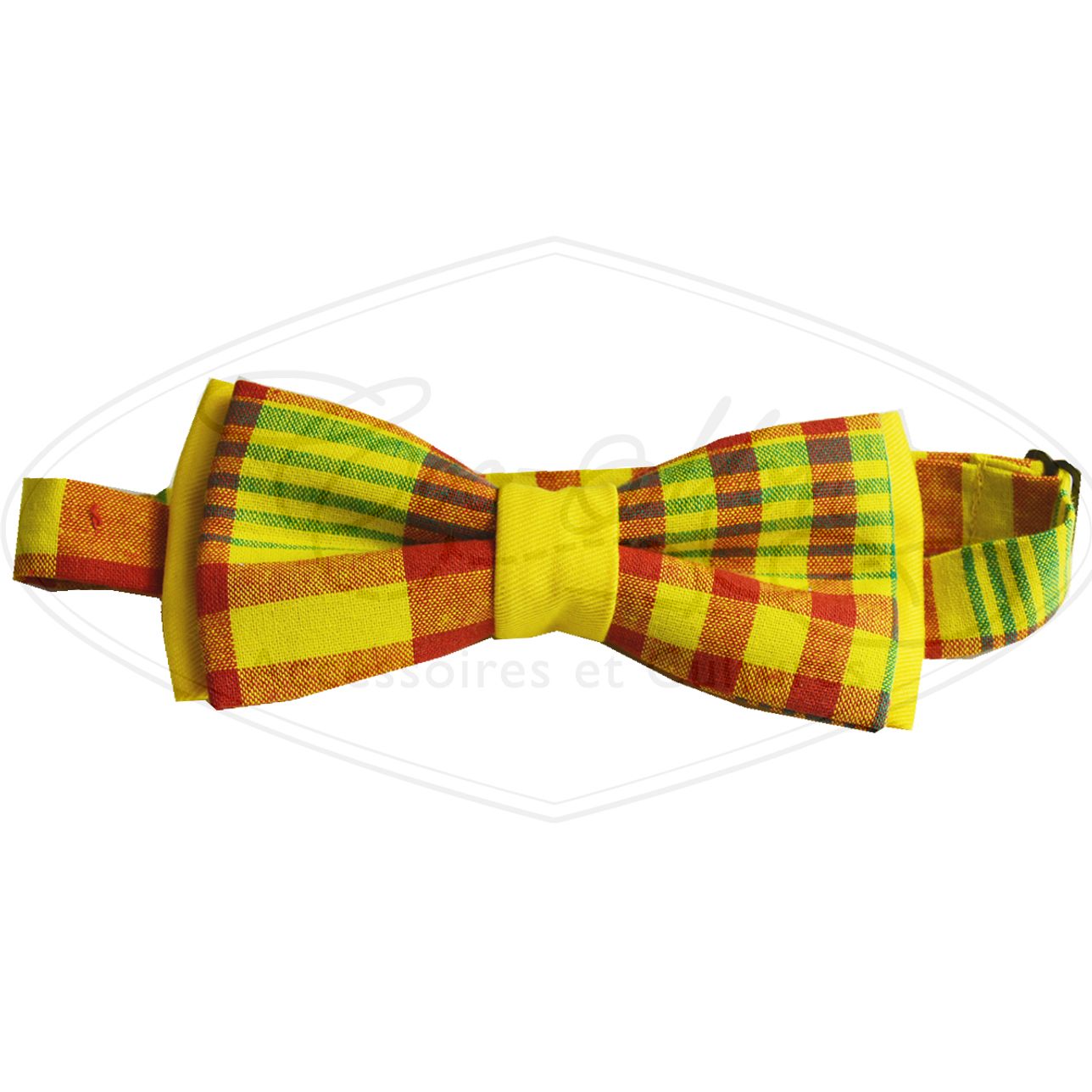 Noeud Papillon Et Bretelles - Jaune Madras
