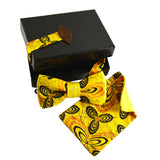 Noeud Papillon Et Foulard Pochette - Jaune Shweshwe