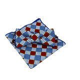 ensemble noeud papillon et mouchoir de poche bleu rouge blanc en pagne wax