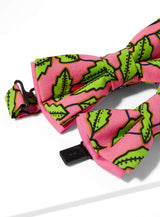 Father And Son Bow Ties - Pink With Bright Foliage