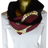 Écharpe En Tricot Noir - Rouge Et Noir Pagne Africain Wax