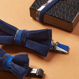 Father And Son Bow Ties - Navy Blue Velvet