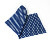 Pocket Square - Navy Blue White Bubles Shweshwe