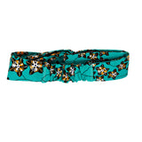 green african print criss cross headband handmade in Quebec