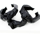 Knotted Headband-Black Faux Leather