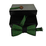 Green Bow Tie - Small Golden Yellow Polka Dot Shweshwe