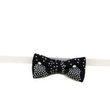 men pre tied african print black white polka dot bow tie