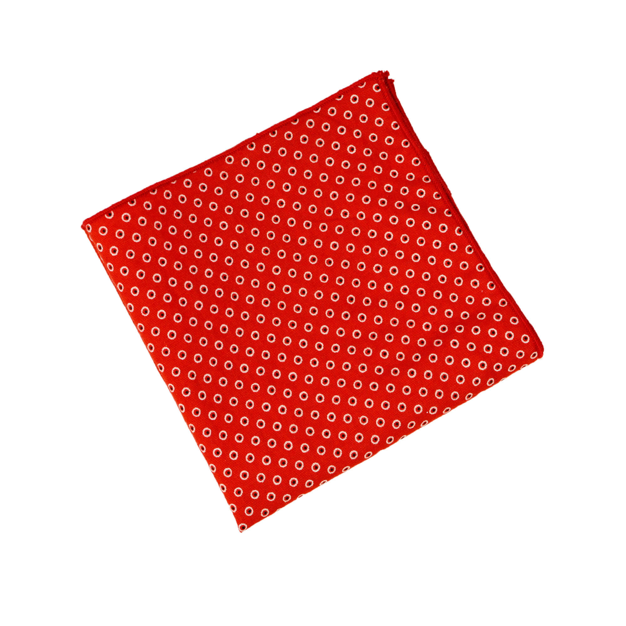 pochette de costume rouge avec des pois blanc