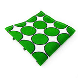 Mouchoir De Poche - Pois Vert Blanc Pagne Africain Wax