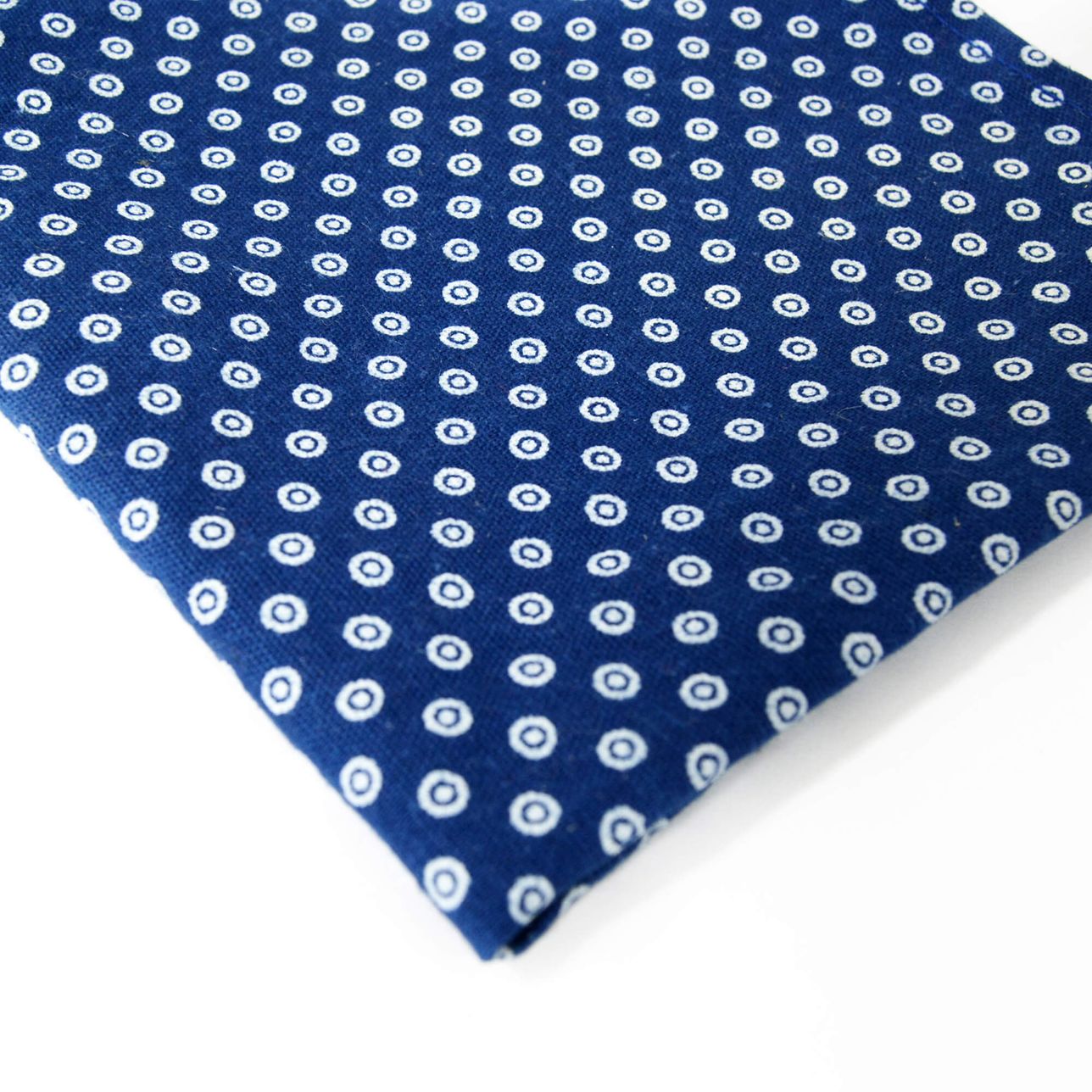 Pocket Square - Navy Blue White Bubles Shweshwe