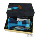 Noeud Papillon Et Bretelles - Bleu Madras