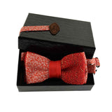 Noeud Papillon Rouge - Toile De Jute Pailletée Et Shweshwe