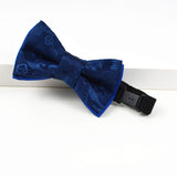 Father And Son Bow Ties - Navy Blue Chinese Brocade