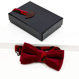 Burgundy Bow Tie - Velvet And African Print
