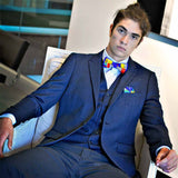 Noeud Papillon Coloré - Bleu Jaune Rouge Kenté