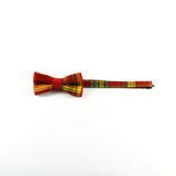 Bow Tie And Pocket Square Set - Red Plaid Madras
