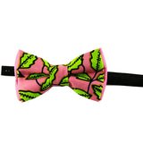 Boy Bow Tie-Pink Bright Foliage African Print Print