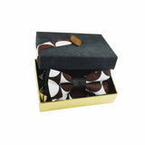 Noeud Papillon Cuir Recyclé - Pois Brun Et Blanc Pagne Wax