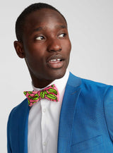 Noeud Papillon - Rose Feuillage Éclatant Pagne Africain Wax