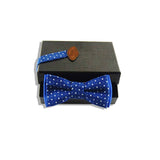 Blue Polka Dot Bow Tie - Starry Night Shweshwe
