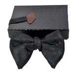 noeud papillon surdimensionné noir pour mariage, gala fait au Canada en brocart chinois