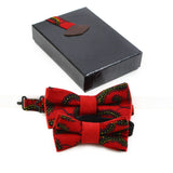 Father And Son Bow Ties - Red & Black African Print