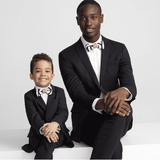 Father And Son Bow Ties - Recycled Leather And Graphic Stripe