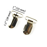 Pair Of Metal Clips For Suspenders And Pacifier Clips