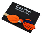 Girl Bow Nylon Headband - Orange African Print