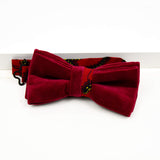 Burgundy Bow Tie - Velvet And African Print
