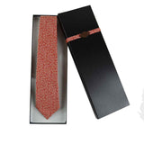 Tie - Red With Fine White Leaves