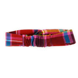Top Knot Headband - Red Pink Blue Plaid Madras