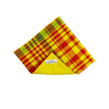 Foulard Pochette Réversible - Jaune Et Rouge Madras