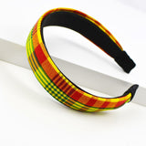 Bow Knot Headband - Yellow And Red Plaid Madras